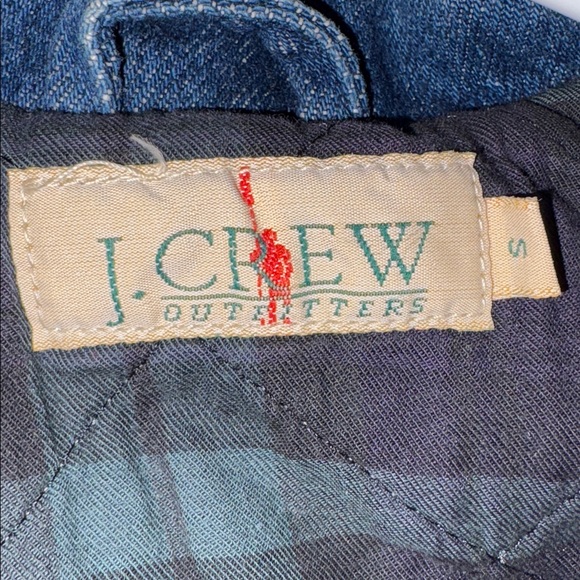 Vintage 90’s J. Crew Quilted Plaid Lining Denim Trucker Jacket Giant Tag Era - Picture 10 of 12